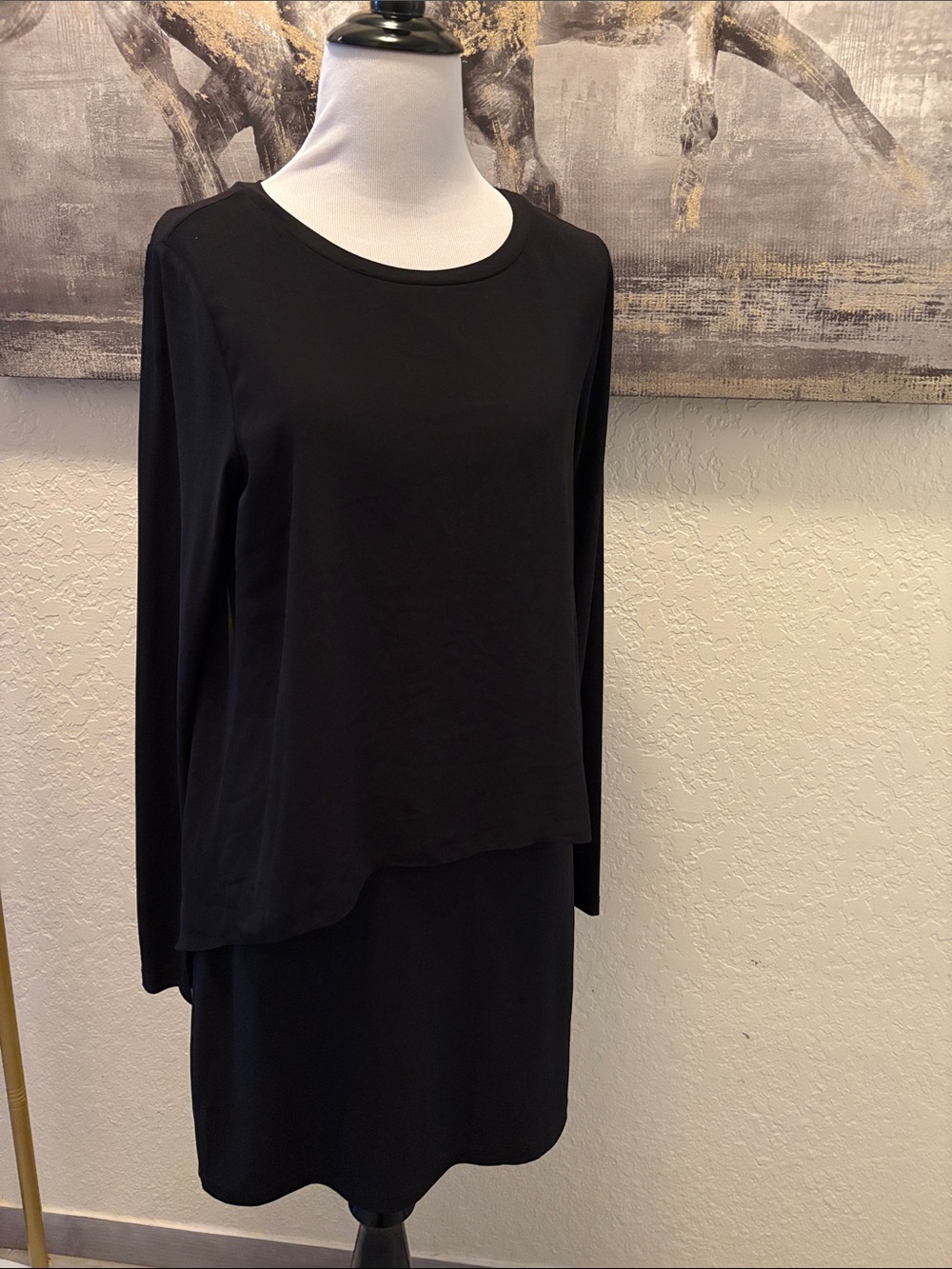 BCBGeneration Black Long-Sleeve Shift Dress